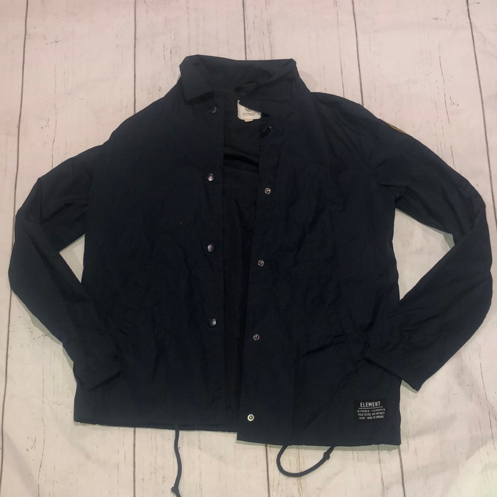 Element boys navy blue button up windbreaker jacket